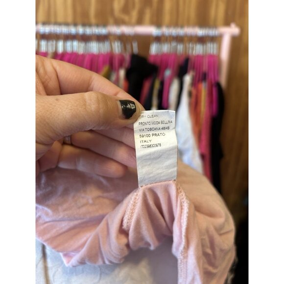 Pronto Moda Pink Long Sleeve Boho Silk Blouse Floral SILK ITALY Sz L - Picture 8 of 8